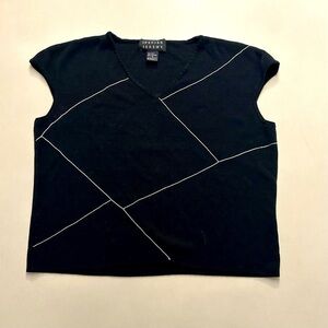 Spenser Jeremy Black with white ,cap sleeve top, Size S